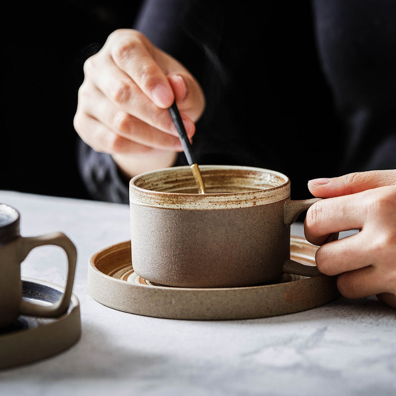 Kaffekopp keramik med fat